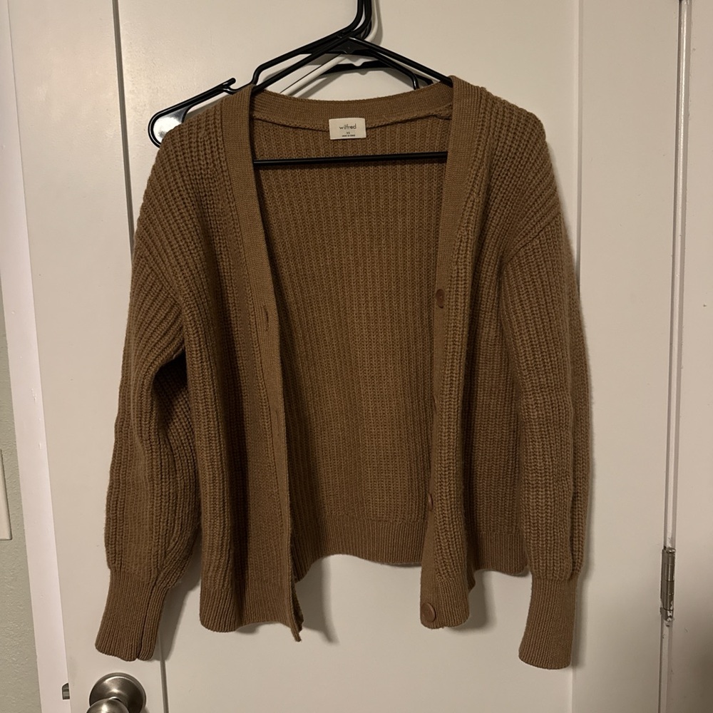 Wilfred Tan Knit Cardigan
